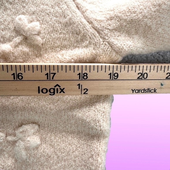 Jessica Simpson Women’s Crop Cardigan Sweater Embroidered Floral Cream NEW - Picture 6 of 11